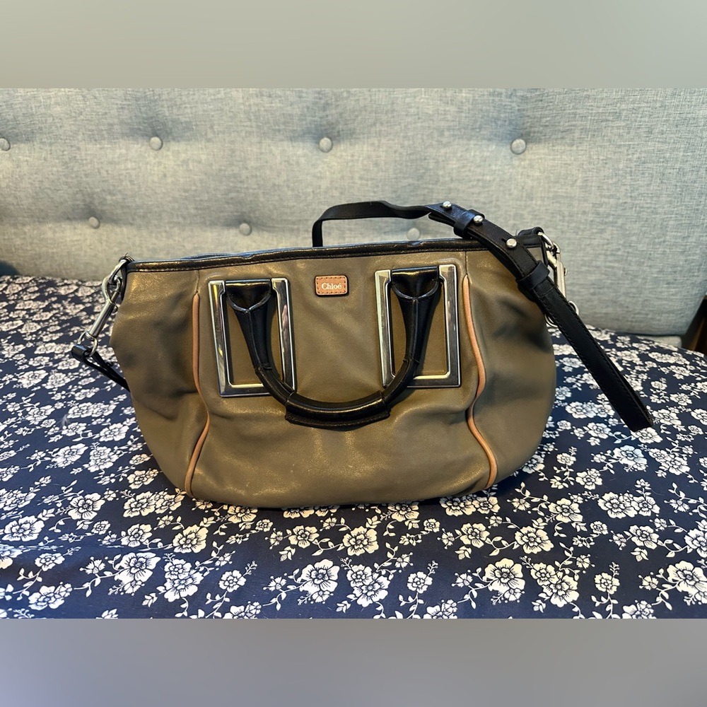 Authentic adorable butter soft Grey Chloe bag with shoulder strap